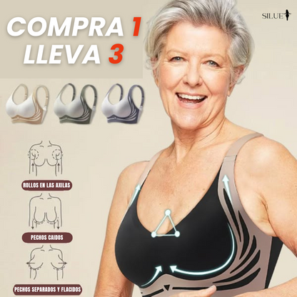 Promo 3x1 Corpiño Antiflacidez sin Aros para Busto Grande